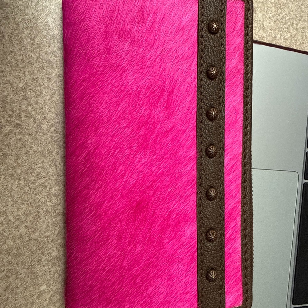 Cowhide and leather wallet